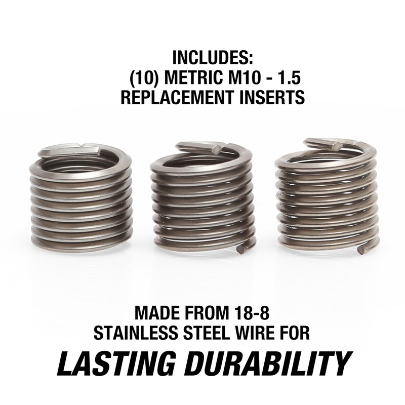 OEMTOOLS 25633 M10-1.5 Fix-A-Thread Spark Plug Thread Repair Metric Kit,