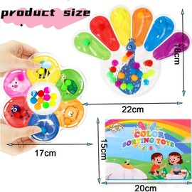 JOYVOVO 2 x Sensory Toy, Colour Sorting Fidget Toy for Sorting Colours, Sensory Fidget Toy for Autism, Anti-Stress Montessori Toy, Baby Sorting Game for Counting, Sorting