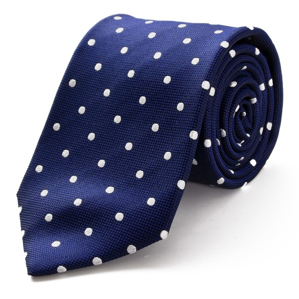 MICHIKO LONDON Branded Necktie, 100% Silk, Woven Pattern, Check Dots