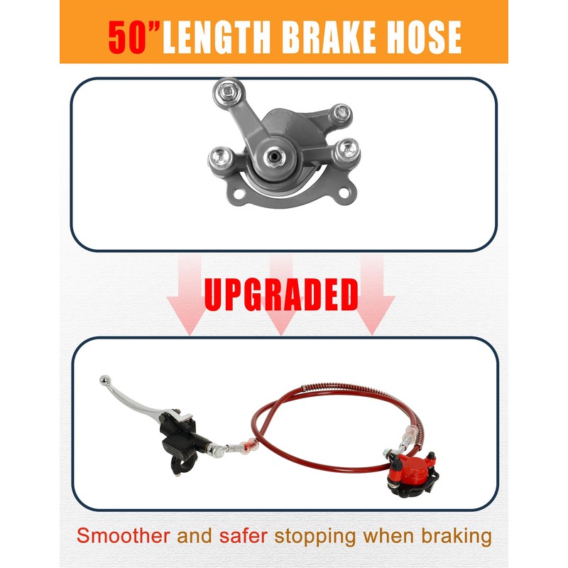 Mini Bike Hydraulic Disc Brake Caliper Kit Compatible with Baja