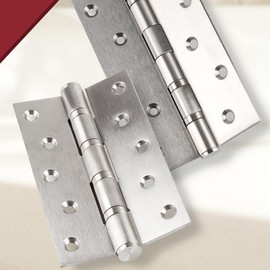 Jaswass 4 5 6 8 Inch Door Hinges Heavy Duty Stainless Steel Ball Bearing Hinges Black Door Hinge for Interior & Exterior Doors Square Corners, Wood Door with Mounting Hardware 2 Pack (White, 4 inch)