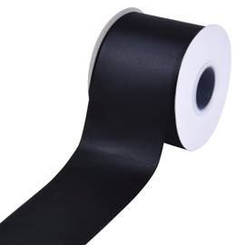 Ribest Black Grosgrain Ribbon, 3 Inch 25 Yard Ribbon for Crafts Gift Wrapping Bows Wedding Party Decoration Bouquet