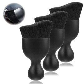Quelcc 3 Piece Premium Car Detailing Brush Set, Soft Bristle Brushes for Interior Cleaning, No Scratch, Dust Remover for Dashboard, Ventilation Nozzles & Gaps