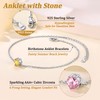 Suplight Women Anklet Crystal Red Ruby July Birthstone Anklets 925