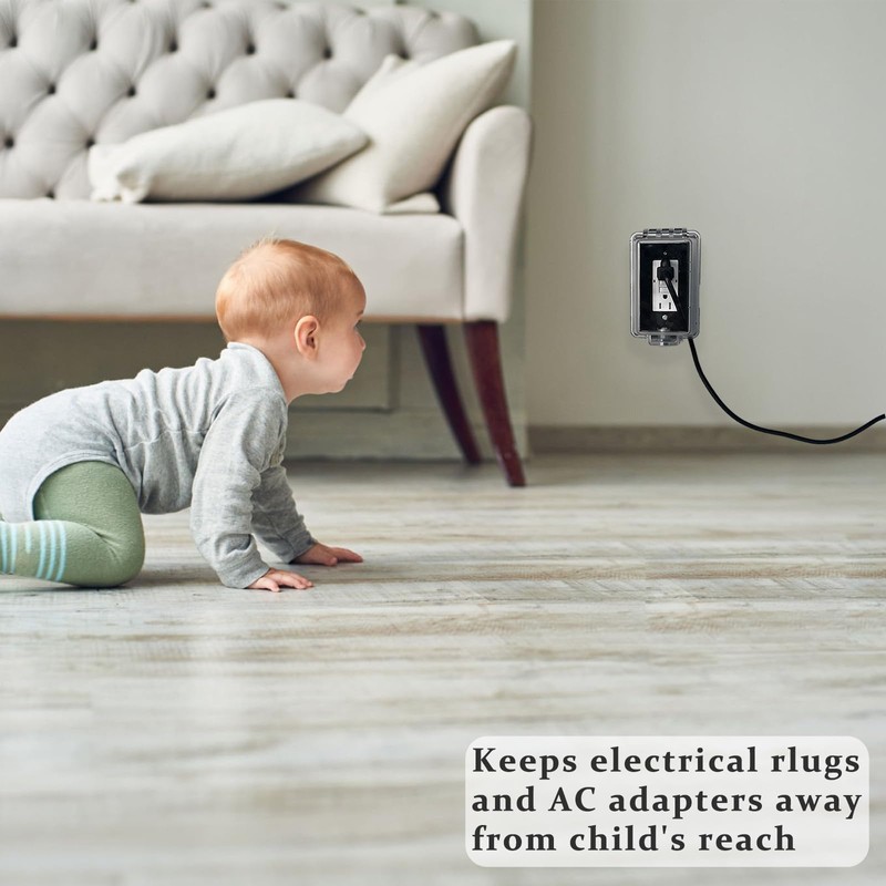 Baby Safety Dual Outlet Cover Box-Key Lock for Much Better