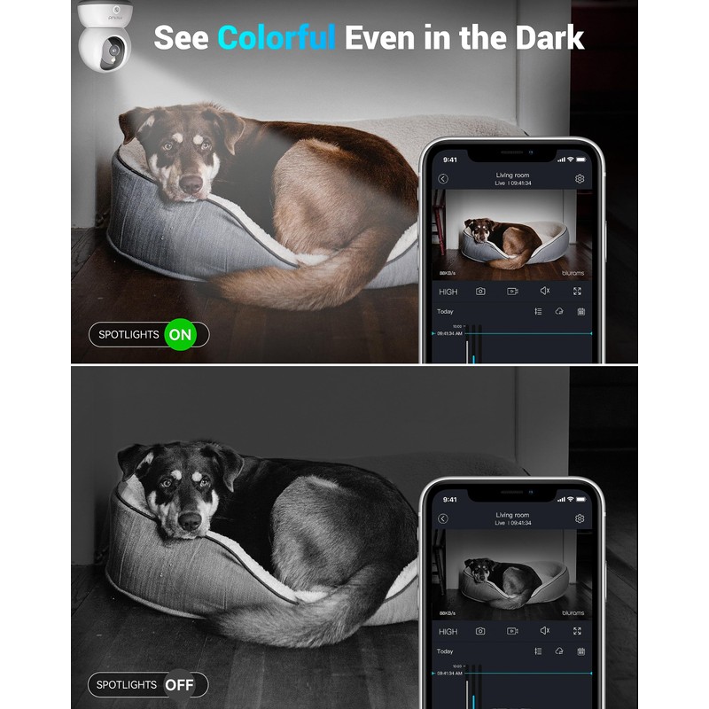 blurams Indoor Security Camera, 2K Pet Camera with Phone App,