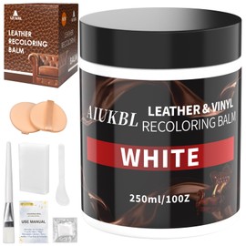 AIUKBL Leather Recoloring Balm, Leather Color Restorer, Leather Restorer for Couches, Leather Scratch Remover, Leather Scratch Repair, Leather Repair Kit for Furniture, Leather Dye (White)