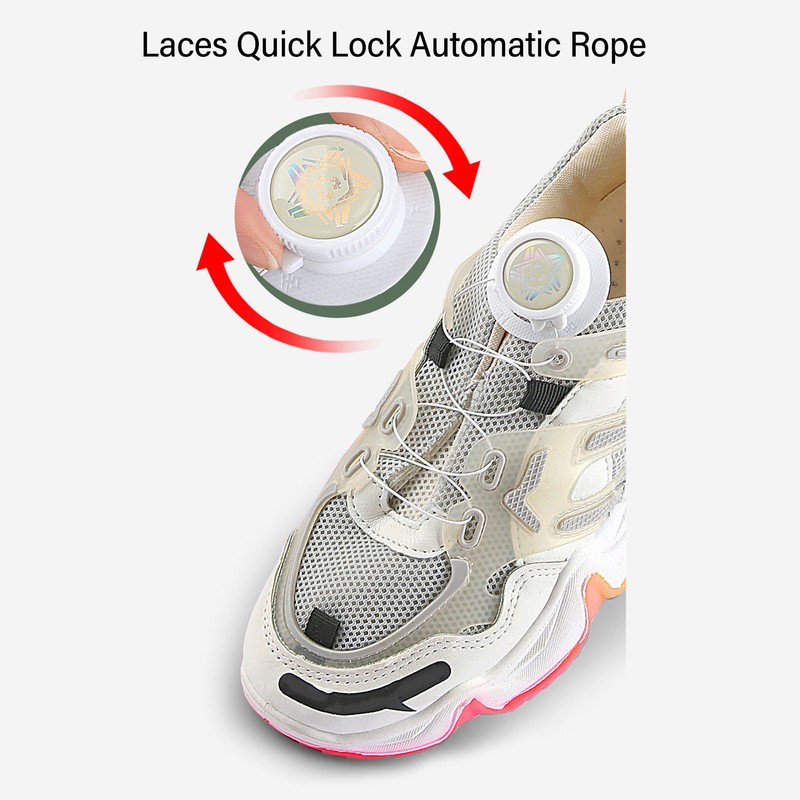 4 Sets Laces Quick Lock No Tie Fixation Automatic Rope