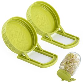 Luckyiren Sprouting Lids, Plastic Sprout Lid with Draining Stand for Wide Mouth Mason Jars, Germination Kit Sprouter Sprout Maker, Bean Sprouts Grow Kit, Broccoli Seeds, Alfalfa, Salad