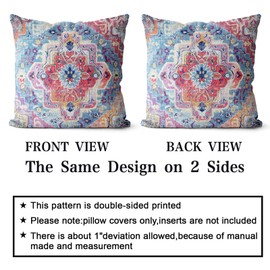 Snylcce Boho Floral Throw Pillow Cover 18x18 Inch Set of 2 Bohemian Vintage Flowers Cushion Covers Velvet Double Sided Printing Decorative Pillowcases for Living Room Bedroom Sofa Home Decor(Floral)