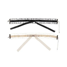 Deelfel Women's Choker, Ribbon, White, Embroidery, Bowknot Choker, Sexy, Elegant, Korean Style, Fashion, Collar, Birthday Gift, Present Accessory, Ni