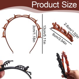 KEQAR 4er Set Haarstyling-Hilfsmittel mit Clips und Haarbändern, Flechtfrisuren, Haarspangen, geflochtene Haarbänder, Friseurbedarf