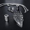 ZiWuark Matching Dragon Necklace Couples Viking Heart Necklace Jewelry for