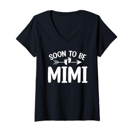 Womens Soon To Be Mimi Women Pregnancy Announcement Mimi Gifts V-Neck T-Shirt