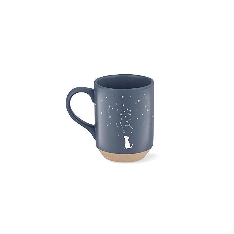 Fringe Studio Celestial Dog Stoneware Mug, 12 fl oz, Navy,