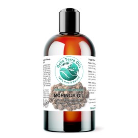 Bella Terra Oils - Organic Moringa Oil 16 oz - Cold-Pressed Mastery, Packed with Vitamins & Antioxidants, Impeccable for Natural Skin Nourishment