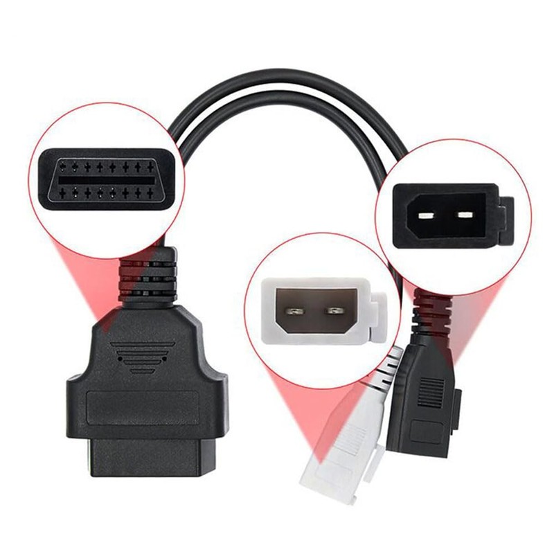 E-Car Connection 2x2 Pin to 16 Pin OBD2 Diagnostic Adapter