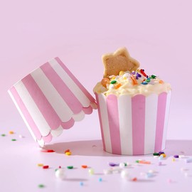 Gabkey 100pcs Random Colorful Premium Greaseproof Cupcake Paper Liners No Muffin Pan Needed Cupcakes Papers