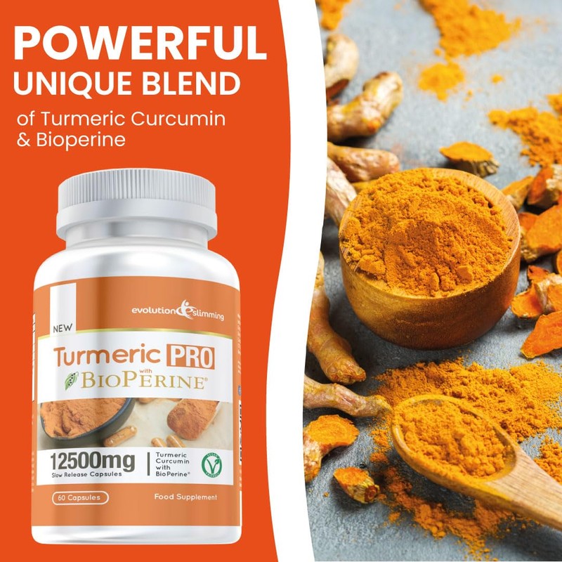 Turmeric Pro with BioPerine® 12,500mg 95% Curcuminoids, Suitable for Vegetarians,