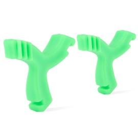 JMU Retainer Trays Seaters, 2 Pcs Y-Shaped Orthodontic Chompers, Food Grade Silicone Orthodontic Munchies, Green