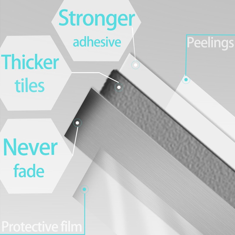 15-Pack of 12 x 4" Brushed Aluminum Peel-and-Stick Tile Backsplash