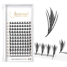 Lunamoon Volume Eyelashes, 3D, 4D, 5D Eyelash Extension, Premade Fans Eyelash Extensions, Eyelash Extensions, Pre Fanned Eyelashes, W Eyelashes, TZ-0.07D/8-15 mm, 30 g (Pack of 1)