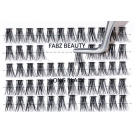 DIY Individual Eyelashes 180 Clusters Volume Fluffy Lashes Natural Wispy Wide Stem Lash Diy Lash Extenisons Clusters Fluffy Customize Your Look at Home for Beginners Long 12mm - Pack of 3