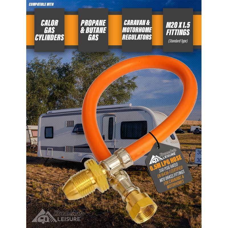 Xtremeauto 0.5M Orange LPG Pigtail Hose Pipe – High Pressure