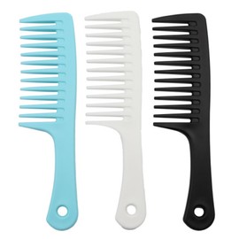 SanMuHome 3 piezas Peine de dientes anchos y peine para desenredar el cabello,Juego de peines grandes de dientes anchos para cabello rizado, cabello largo, cabello húmedo en todo tipo