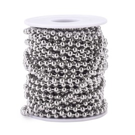 PandaHall Stainless Steel Ball Chain 4mm Adjustable Chain Extender for DIY Necklace 100m Stainless Steel Color