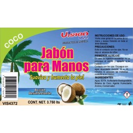 VISION 922 Jabón Liquido Para Manos Aroma Coco 3.750 L