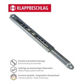 GedoTec® hinged fitting, Rastomat for headboards, adjustable fitting, multi-flex 13-way adjustable, raised support, metal galvanised, support fitting for headboard and footboard, furniture fittings