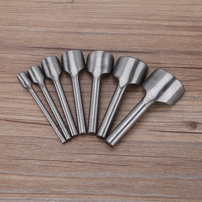 7pcs Set DIY Leather Carft Half -Round Punch Belt End