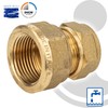 Tecuro Brass Compression Connector Female Screw with Brass Thread 22