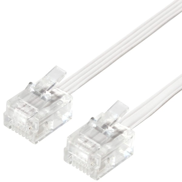 TARO'S CMJ-F01WH Modular Cable Telephone/Telephone Flat 6 Poles 4 Core