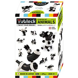 Tublock Tube Lock Starter Set, Animals, 24 Pieces, For Boys and Girls, Birthday Gift, For Building and Building Blocks
