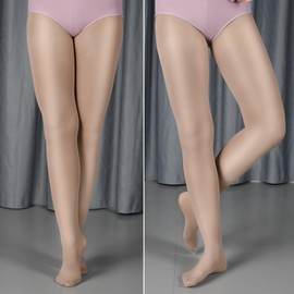 DANCEYOU Slight Shimmery Footed Tights Girls and Women Size Sparkly Skin Tone for Costume, Dance and Daily Dressing, Light Toast LA