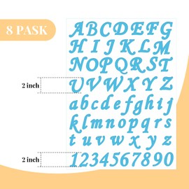 Spakon 8 Sheets Vinyl Letter Stickers Self Adhesive Alphabet Stickers Mailbox Letters Numbers Decals for Back to School DIY Crafts Sign Notebook Classroom Decor(2 Inch,Rainbow Color)