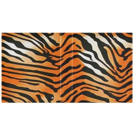foixnub Tiger Skin Texture Tiger Black Orange Stripe Round Ring Binders 3 Ring Binders Binder Basic Binder Notebook with Metal Clip for School Office Home 1 Pcs
