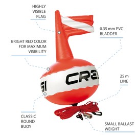 Cressi Competiton Round Float Buoy - Red
