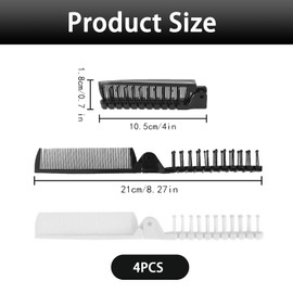 4 Pcs travel brush,mini hair brush,Double Headed folding travel hair brush,White and black Anti Static Hair Brush,Pocket Size Collapsible,Headed Massage Hair Comb for Thick, Thin Hair for Men Women