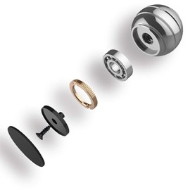 Fantes Kinetic Spinning Desk Toy Anxiety Relief Stress ADHD Anxiety Reliever (Dia-38mm, Black)