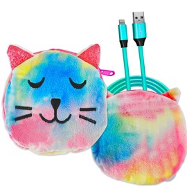 Skylar 3-Piece Smartphone Accessory Kit for Kids – Flexible Tripod, 6ft. Charging Cable, Plush Cat Carrying Case (Lucky Kitty) – Vlogging, Influencer Kit for Kids