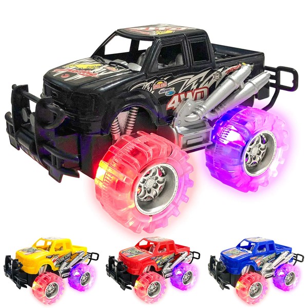Light Up Monster Trucks for Boys and Girls, Toy Truck Set, Monster Trucks for Boys 3 4 5 6 7 8 Years Old, Toddler Monster Truck Toys, Light Up Trucks
