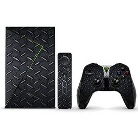 MightySkins Skin Compatible with NVIDIA Shield TV wrap Cover Sticker Skins Black Diamond Plate