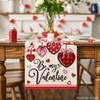 Artoid Mode Stripe Heart Valentine's Day Table Runner, Be My