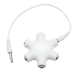 ULTRICS Audio Splitter 3.5mm Jack with 5 Ports, Multi Stereo Headset Adapter for Sharing Sound, Compact Travel Friendly Design, Works with Mobile, Tablet, Laptop, PC, Speaker, Gaming Console