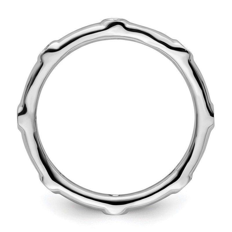 925 Sterling Silver Bezel Polished Stackable Peridot Ring Size 8-Stackable-Ring