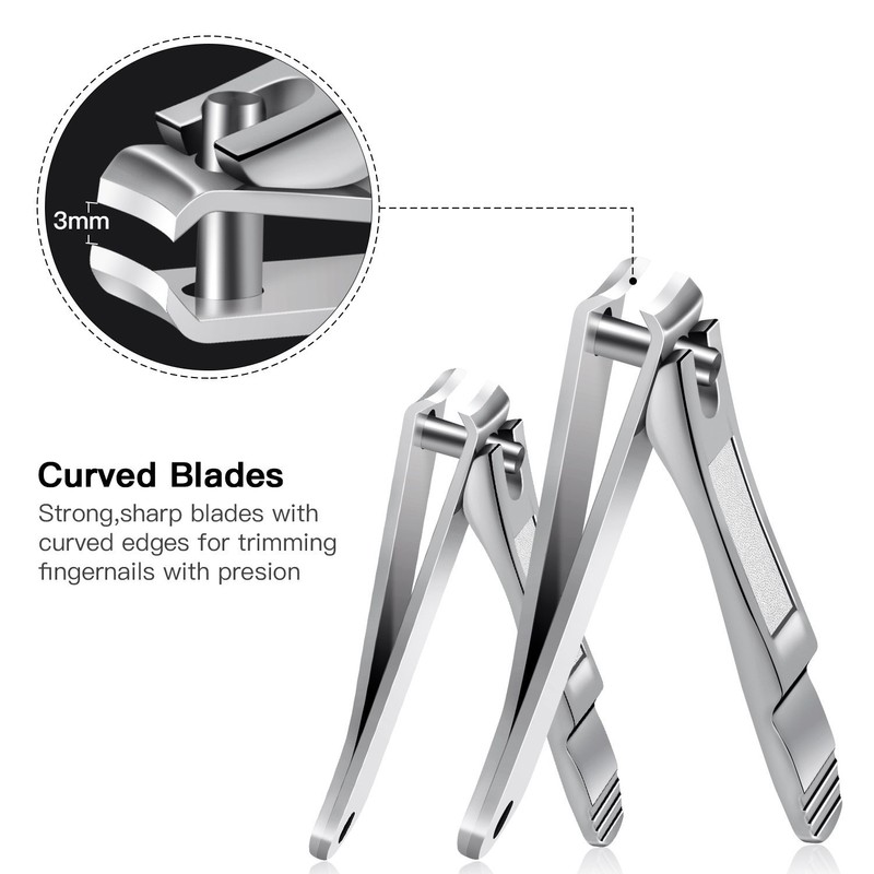 BESTOPE Set of 2 Nail Clippers - Stainless Steel High