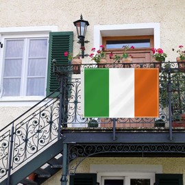 60×90 CM Ireland Flag,2×3 FT Irish Decor,Double Side Digital Printed 150D Polyester Banner With Canvas Header Brass Grommet